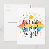 Wees Luid Wees Trots Wees Jijzelf Pride Design Briefkaart (Voorkant / Achterkant)