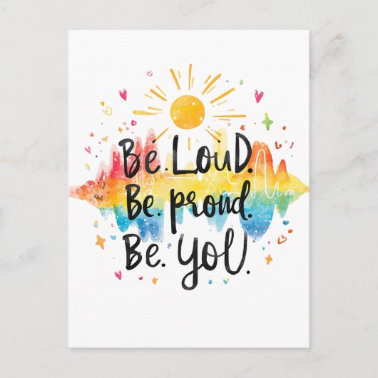 Wees Luid Wees Trots Wees Jijzelf Pride Design Briefkaart (Voorkant)