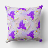 Wees magisch Lila eenhoorn bloemen & sterren Kussen (Achterkant)