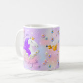 Wees Magisch Paars Unicorn Princess Sparkle Koffiemok (Voorkant links)