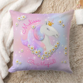 Wees Magisch Roze en Lila Eenhoorn Bloemen & Sterr Kussen (Deken)