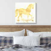 Wees Magische Gold Unicorn Canvas Afdruk (Insitu (Slaapkamer))