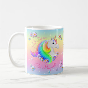Wees Magische regenboogregenboog Unicorn Princess  Koffiemok
