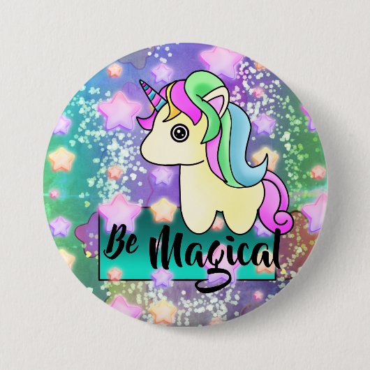Wees Magische Unicorn in het sterrenstelsel Ronde Button 7,6 Cm (Voorkant)