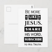 Wees meer als Jezus. Deel Zijn Woord. Briefkaart (Voorkant / Achterkant)