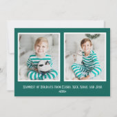 Wees Merry Chic Modern Green Kerstmis Feestdagenkaart (Achterkant)