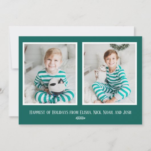 Wees Merry Chic Modern Green Kerstmis Feestdagenkaart (Achterkant)