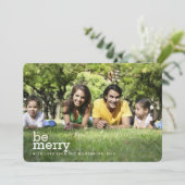 Wees Merry in White Kerstmis twee-fotokaart Feestdagenkaart (Staand voorkant)