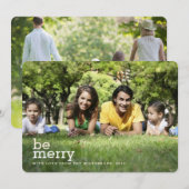 Wees Merry in White Kerstmis twee-fotokaart Feestdagenkaart (Voorkant / Achterkant)