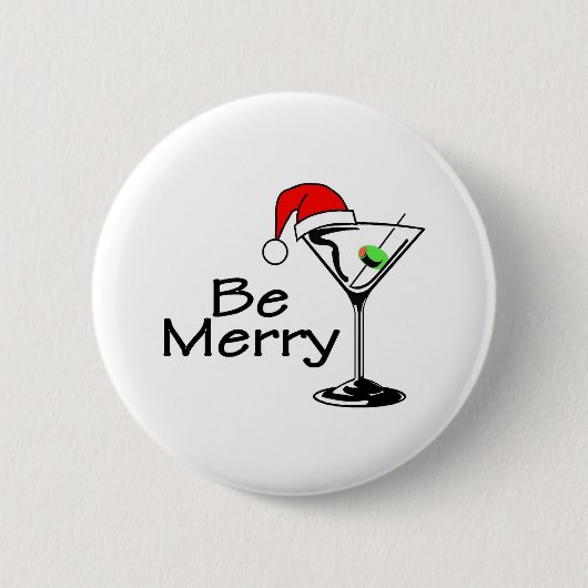 Wees Merry Martini Ronde Button 5,7 Cm (Voorkant)