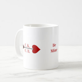 Wees mij. Cupid Arrow Initialen Coffee Cup Mok