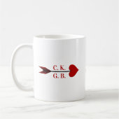 Wees mij. Cupid Arrow Initialen Coffee Cup Mok (Links)