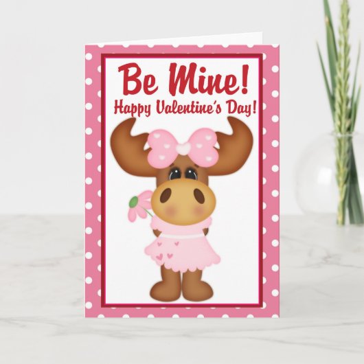 Wees mij. Happy Valentine's Day Moose Kaart d2 (Voorkant)