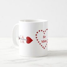 Wees mij. Hoorzitting Cupid Arrow Initialen Coffee