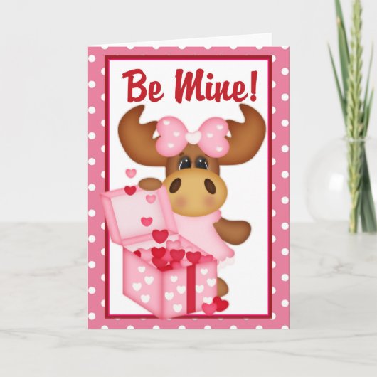 Wees mij. Valentijnsdag Moose Kaart d4 (Voorkant)