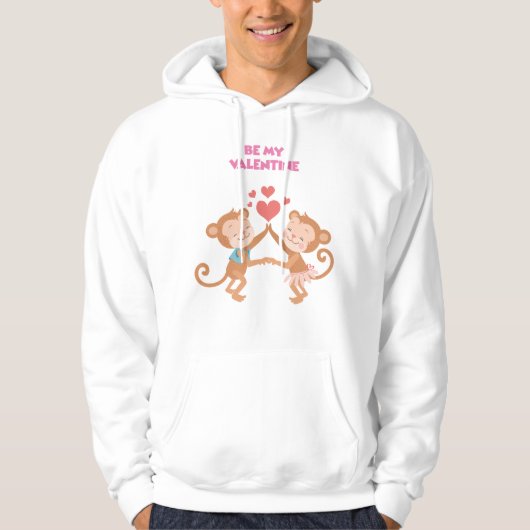 Wees mij Valentijnsdagen - Happy Hoodie (Voorkant)