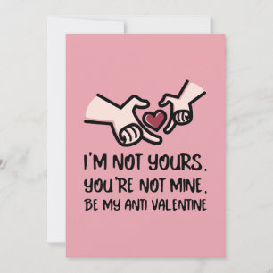 Wees mijn anti-valentijnkaart - Hart Feestdagenkaart