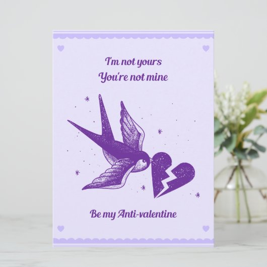 Wees mijn anti-valentijnskaart - Gebroken hart Feestdagenkaart (Staand voorkant)