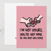 Wees mijn anti-valentijnskaart - Hart Feestdagenkaart (Voorkant / Achterkant)