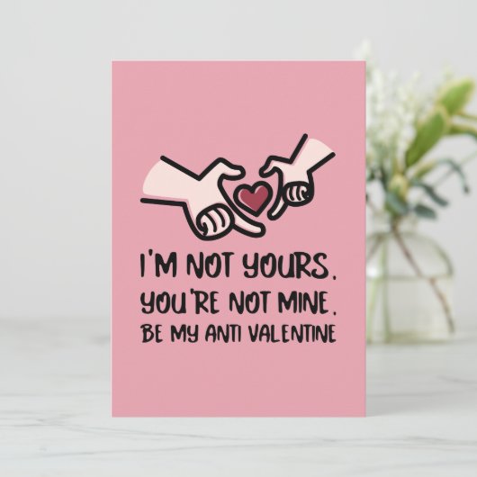 Wees mijn anti-valentijnskaart - Hart Feestdagenkaart (Staand voorkant)