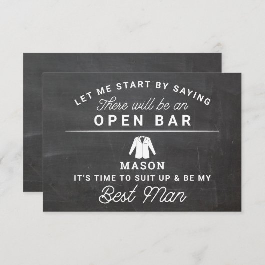 Wees mijn beste man Kaart - Rustiek schoolbord (Voorkant / Achterkant)