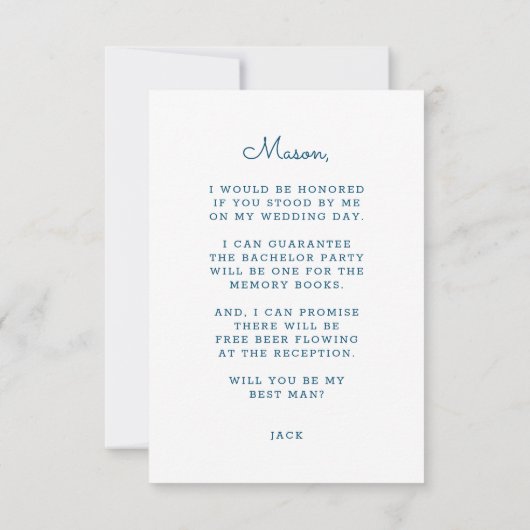 Wees mijn beste mannenkaart - grappig bedankkaart (Achterkant)