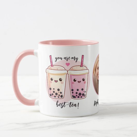 Wees mijn beste thee Galentines Fotocollage Mok (Links)