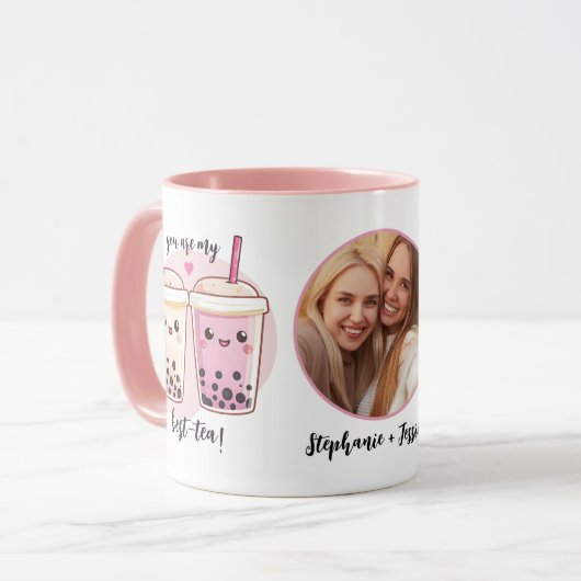 Wees mijn beste thee Galentines Fotocollage Mok (Voorkant links)