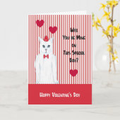 Wees mijn bij Valentijnsdag Cat met bovenste hoed Kaart (Gele Bloem)