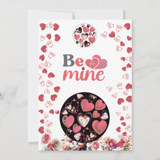 Wees mijn bloemenbol roze harten Valentijnsdag Feestdagenkaart (Voorkant)