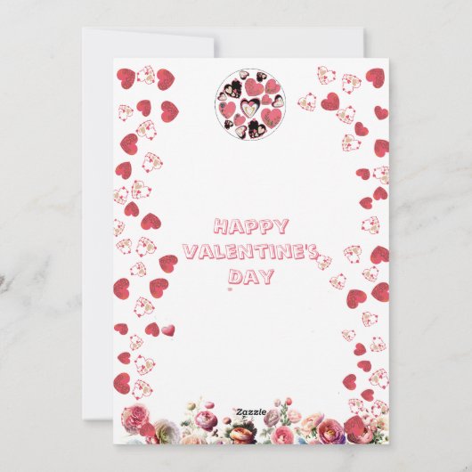 Wees mijn bloemenbol roze harten Valentijnsdag Feestdagenkaart (Achterkant)