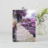 wees mijn bloemenmeisje houten pad uitnodiging (Staand voorkant)