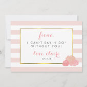 Wees mijn Bloemenmeisje-Kaart | Pink Stripe Blush  Kaart (Achterkant)