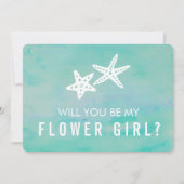 Wees mijn bloemenmeisje kaart | Sterrenvis Aqua (Voorkant)