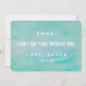 Wees mijn bloemenmeisje kaart | Stervis Aqua (Achterkant)