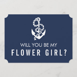 Wees Mijn Bloemenmeisje Kaart   Zeevaart Touw & An