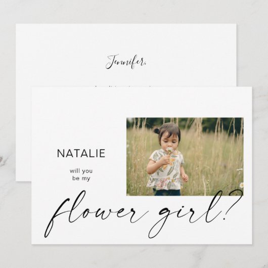 Wees mijn bloemenmeisje Kleine foto aanvraag uitno Kaart (Voorkant / Achterkant)