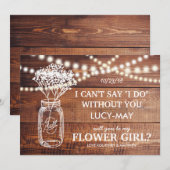 Wees mijn bloemenmeisje | Landelijke bruidsmeisjes Kaart (Voorkant / Achterkant)