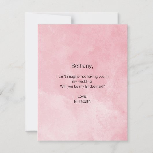 Wees mijn bloemenmeisje Roze Pioenrozen en Parfum (Achterkant)