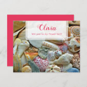 Wees mijn bloemenmeisje Schelp briefkaart met pers (Voorkant / Achterkant)