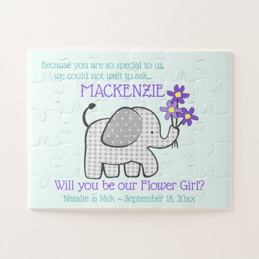 Wees mijn Bloemenmeisje-vraag Legpuzzel (Horizontaal)