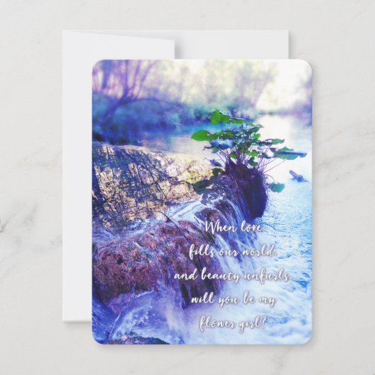 wees mijn bloemenmeisje waterhaze uitnodiging (Voorkant)