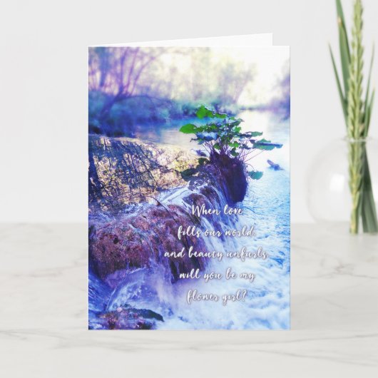 wees mijn bloemenmeisje waterhaze uitnodiging (Voorkant)