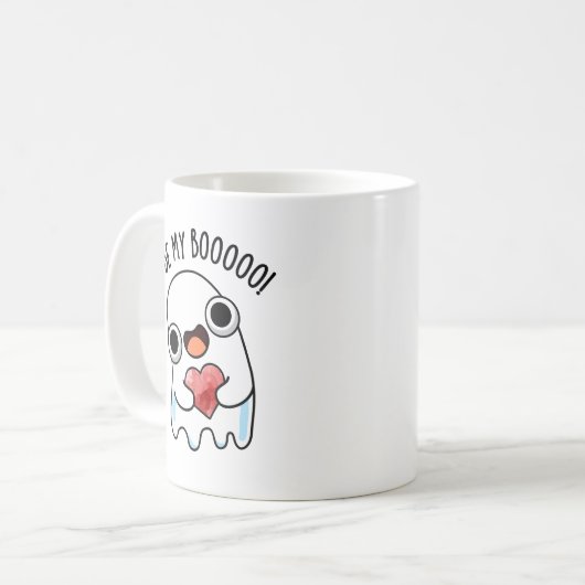 Wees mijn boek Grappige Ghost Pun Koffiemok (Voorkant links)