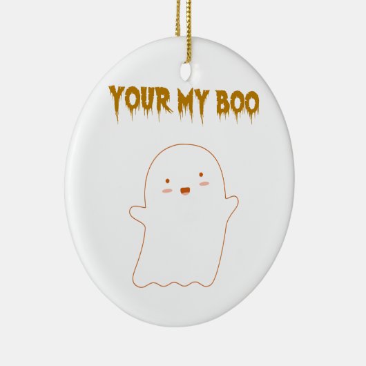 Wees mijn Boo Halloween Ghost Keramisch Ornament (Rechts)