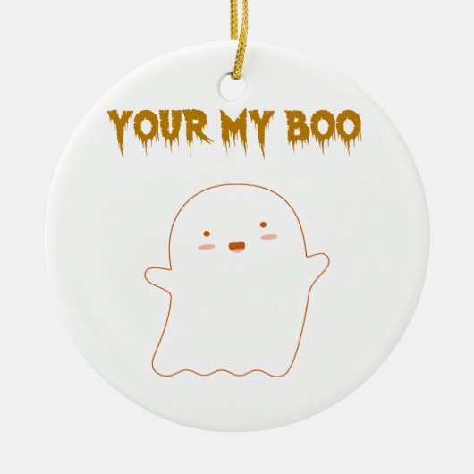Wees mijn Boo Halloween Ghost Keramisch Ornament (Voorkant)