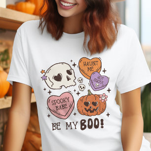 Wees Mijn Boo Retro Halloween Snoephartjes Tri-Blend Shirt
