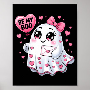 Wees mijn Boo Valentijn Grappig Spook Hart Meisje Poster