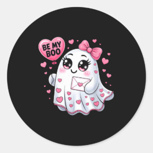 Wees mijn Boo Valentijn Grappig Spook Hart Meisje Ronde Sticker