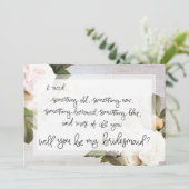 Wees mijn Bridemaid | Bridal Party Assurance Card Kaart (Staand voorkant)